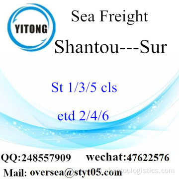 การรวม LCL ของ Shantou Port ไป Sur